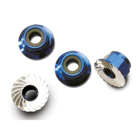 Traxxas 1747R 4mm Flanged Nylon Lock Nuts (4)