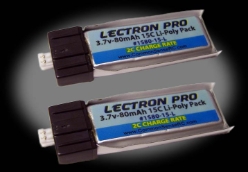 Lectron Pro 80mAh 1S 3.7V 15C LiPoly 2-Pack - Blade Scout
