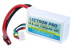 Lectron Pro 14.8v 1350mAh 30C Lipo Battery With Deans Connector