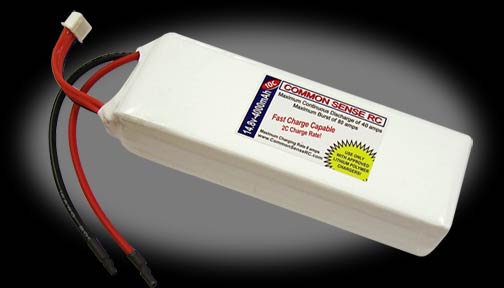 CSR 4000mAh 14.8V Quad Cell 4S LiPoly Pack - 10C