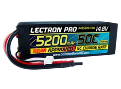 Lectron Pro 14.8V 5200mAh 50C Lipo Battery with Hard Case for 1/8th Scale Buggies & Trucks