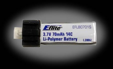 E-flite 70mAh 1S 3.7V 14C LiPo Battery