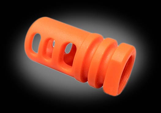 Matrix Shark Type Orange Flashhider for Airsoft AEG Rifles - 14mm Positive