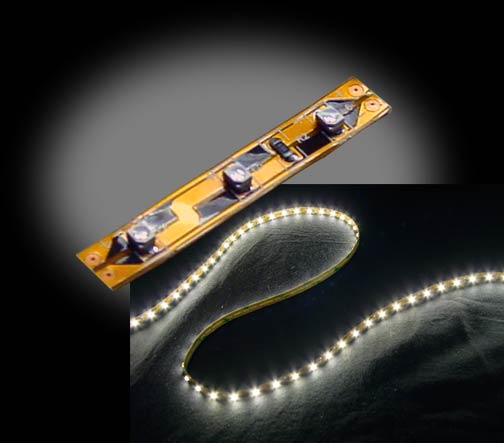 Self-Adhesive Waterproof 2 inch 3 Lights LED Light Strip - Warm White