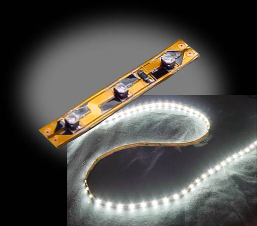 Self-Adhesive Waterproof 2 inch 3 Lights LED Light Strip - White