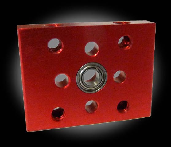 Bearing Block, 1 x .75 inch, 3mm, with Ball Bearing
