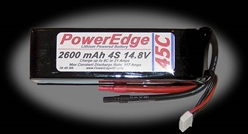 PowerEdge 2600mAh 14.8V 4S Quad Cell 45C LiPoly Pack