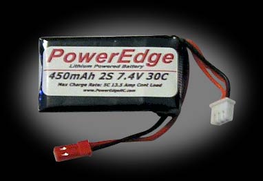 PowerEdge 450mAh 7.4V 2S Double Cell 30C LiPoly Pack