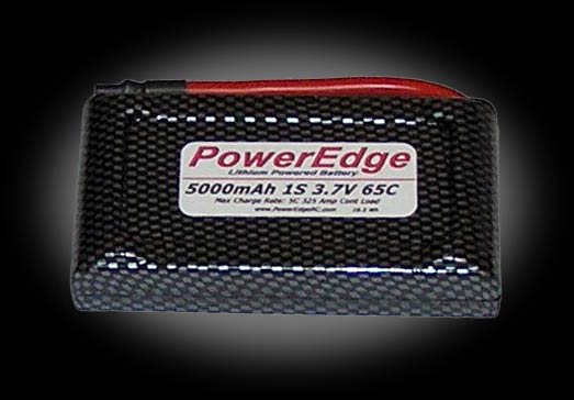 PowerEdge 5000mAh 3.7V 1S Single Cell 65C Hard Case LiPoly