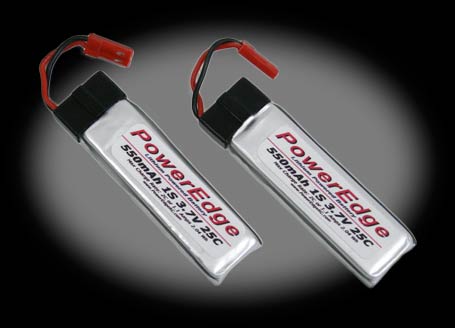 PowerEdge 550mAh 3.7V 1S Single Cell 25C LiPoly 2-Pack