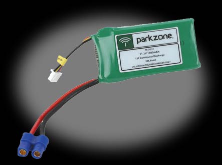 Parkzone 1300mAh 11.1V Triple Cell 3S LiPoly Pack - EC3 connector