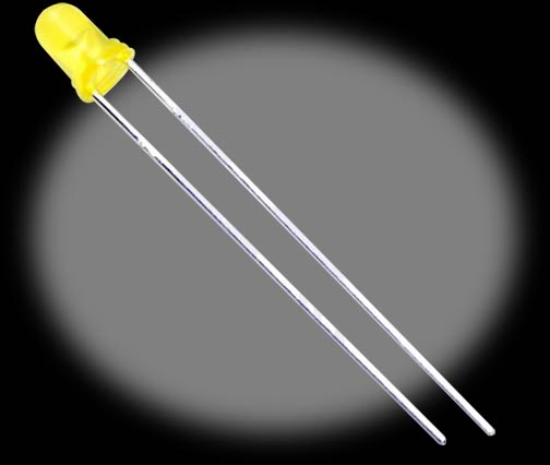 T1 (3mm) Yellow LED with Yellow Diffused Lens, Pack of 5