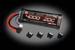 Venom 4000mAh 2S 7.4V 20C LiPo Hard Case Stick Pack - Universal Connector