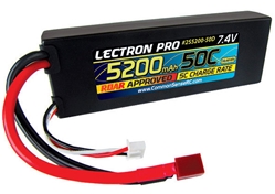 Lectron Pro 5200mAh 2S 7.4V 50C LiPoly Pack - Deans Connector