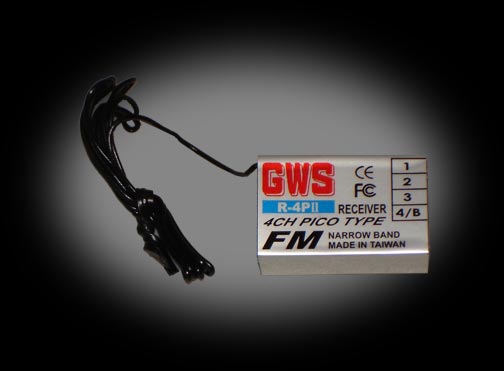 GWS 75Mhz 4-Channel Pico Receiver - Vertical Pins, Futaba style